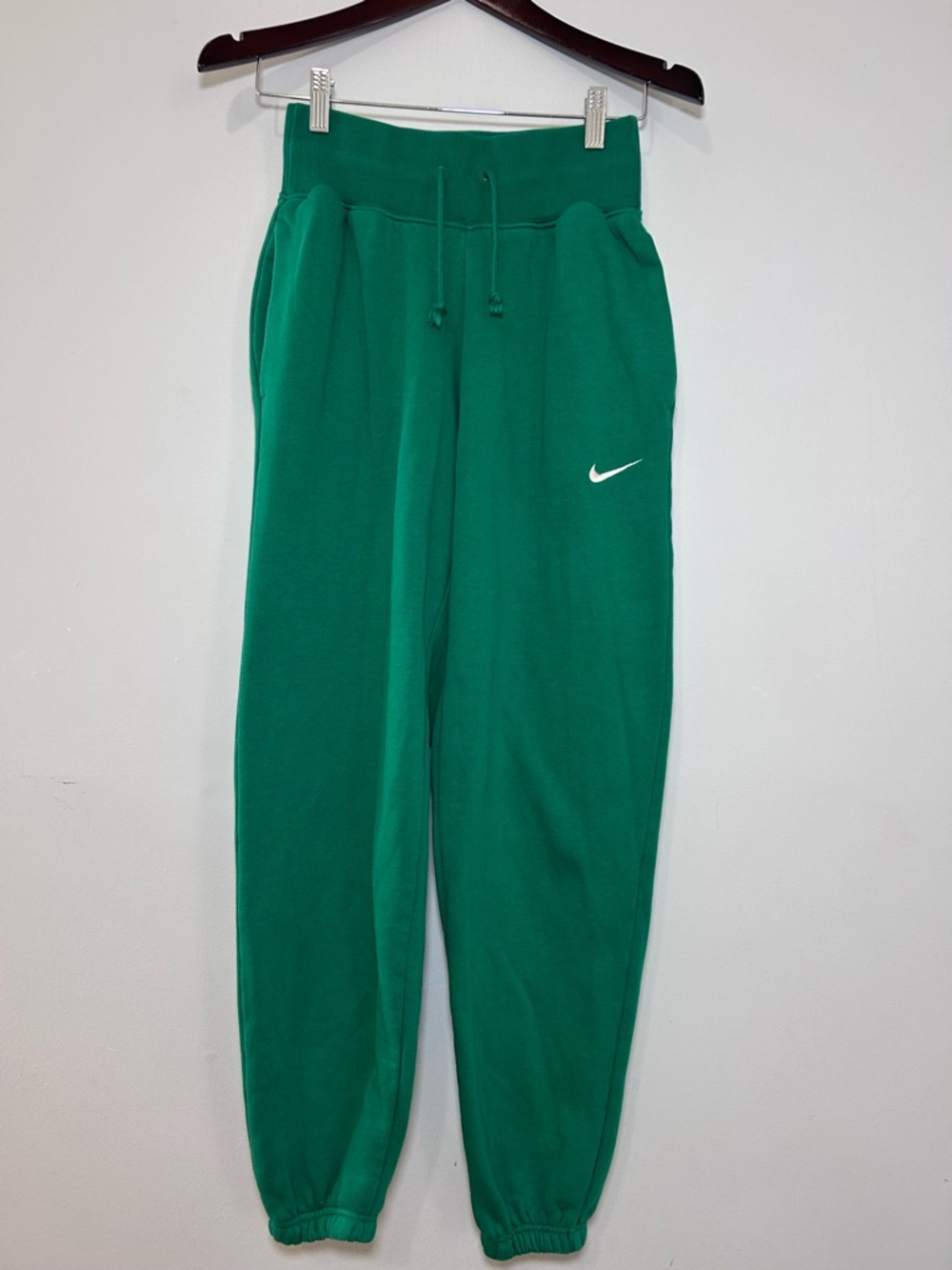 Nike Emerald Green Joggers with White Swoosh XXS